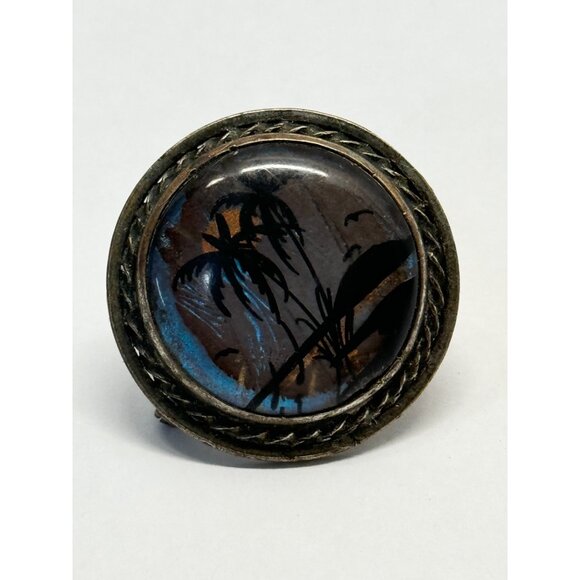 Estate vintage butterfly wing tropical pin brooch - Picture 3 of 6